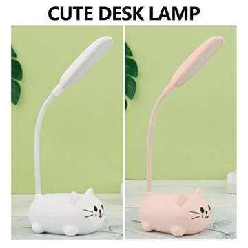 Cute Cat LED Desk Lamp for Kids | Kawaii Study Light