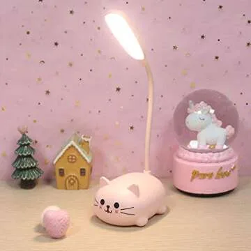 Cute Cat LED Desk Lamp for Kids | Kawaii Study Light