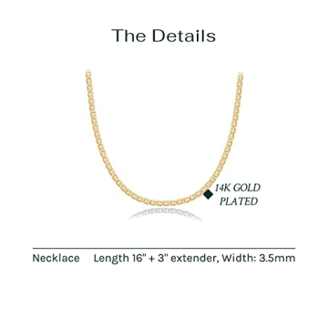 PAVOI 14K Gold Plated Adjustable Necklace Elegant Hypoallergenic