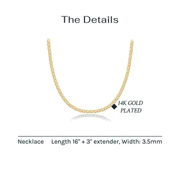 PAVOI 14K Gold Plated Adjustable Necklace Elegant Hypoallergenic