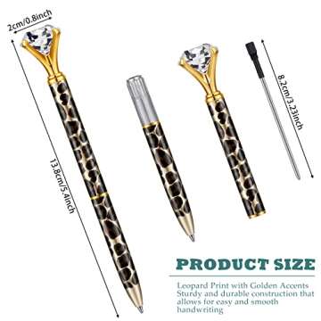 Fainne 6 Pcs Diamond Pens Leopard Bling Crystal Set