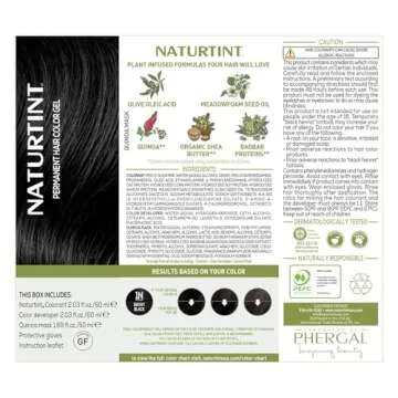 Naturtint 1N Ebony Black Permanent Hair Color (Pack of 6), Ammonia Free, Vegan, Cruelty Free, up to 100% Gray Coverage, Long Lasting Results (Packaging may vary)