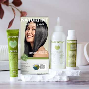 Naturtint 1N Ebony Black Permanent Hair Color (Pack of 6), Ammonia Free, Vegan, Cruelty Free, up to 100% Gray Coverage, Long Lasting Results (Packaging may vary)