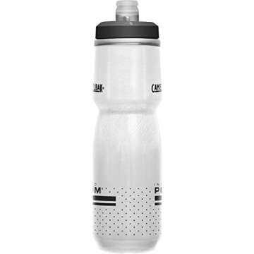 CamelBak Podium Chill Insulated Bike Water Bottle - Easy Squeeze Bottle - Fits Most Bike Cages - 24oz, White/Black