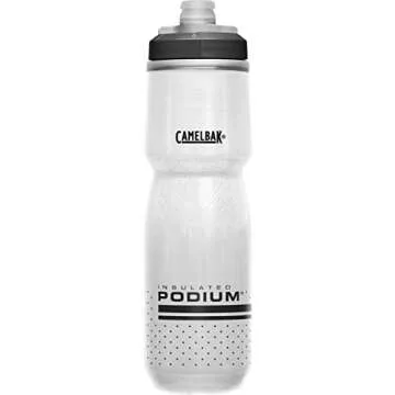 CamelBak Podium Chill Insulated Bike Water Bottle - Easy Squeeze Bottle - Fits Most Bike Cages - 24oz, White/Black
