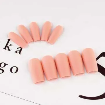 Matte Baby Pink Press on Nails Medium Long Square,KQueenest Pure Solid Colors Coffin Nails Press on Acrylic Fake Nails Natural Thick Glue on Nails,DIY Salon Manicure Nail Art Design Gifts for Girls.