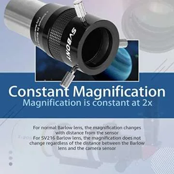 SVBONY 2X Barlow Lens for Telescopes - Clear Images & Easy Use