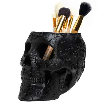Skull Makeup Brush and Pen Holder Extra Large