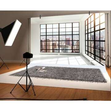 Yeele 10x8ft Skyscraper Window Backdrop Office Building French Window Transparent Glass Window City Landscape Photography Background Man Adult Portrait Photo Shooting Vinyl Wallpaper Studio Props