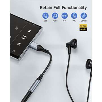 ZOOAUX USB Type C to 3.5mm Headphone Jack Adapter (2-Pack), USB C to Aux Audio Dongle Cable Cord for...