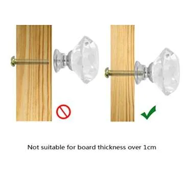 Dxhycc 10 Pcs Crystal Glass Cabinet Knobs 30mm Diamond Shape Drawer Kitchen Cabinets Dresser Cupboard Wardrobe Pulls Handles