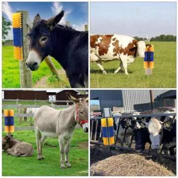 Livestock Scratching Brush Goat Scratcher Brush Full Massage Grooming Brush with 8 Screws for Cow,Cattle,Cow,Sheep, Horses,Pigs