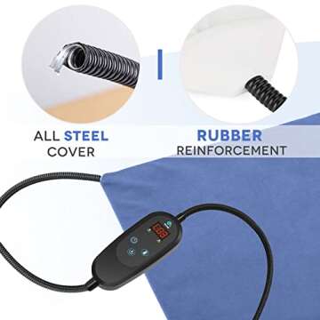 PETNF Upgraded Pet Heating Pad for Dogs and Cats - Waterproof Electric Heating Mat with 6-Level Adjustable Temperature & Timer, Auto-Off Safety Warmer Bed Mat, Chew-Resistant Cord