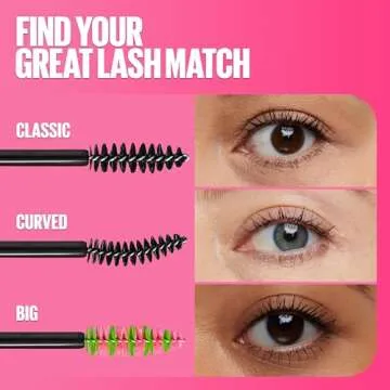 Maybelline Great Lash Lots Of Lashes Washable Mascara, Volumizing, Thickening and Curling Mascara, Blackest Black, 2 Count