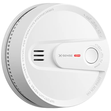 X-Sense Smoke Detector, 10-Year Battery Smoke Fire Alarm with Photoelectric Sensor, LED Indicator & ...