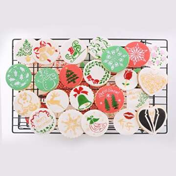 Valentine Cookie Decorating Stencil and Cutter Set, 11-Pieces Cookie Stencils for Royal Icing, 1-Piece Love Heart Cookie Cutter(Valentine's Day)