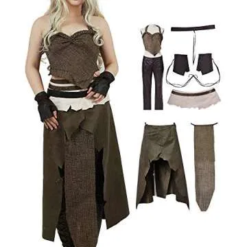 miccostumes Women's Dothraki Khaleesi Outfit Daenerys Targaryen Brown Cosplay Costume (Women s)