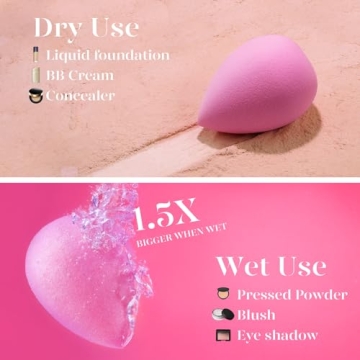 BEAKEY Super Soft Makeup Sponge Set of 6 Blending Sponges