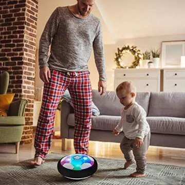 Hover Ball Set with 2 Goals, USB Rechargeable with LED Light and Inflatable Soccer Ball, Air Floating Soccer with Safe Bumper for Indoor Outdoor Sports Ball Game, Football Toy for Boy Girl Best Gift