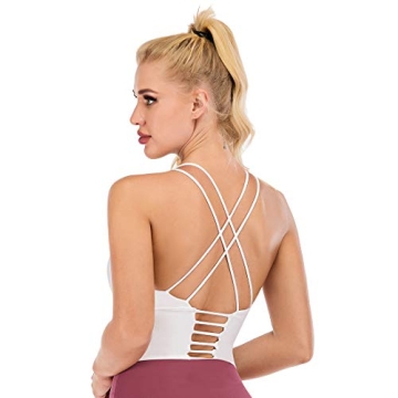Cross Back Strappy Sports Bra - Padded and Wirefree for Yoga