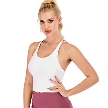 Cross Back Strappy Sports Bra - Padded and Wirefree for Yoga