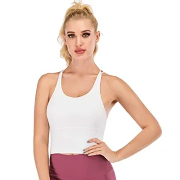 Cross Back Strappy Sports Bra - Padded and Wirefree for Yoga