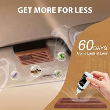AirPurelle Car Air Freshener for Men – 60+ Days car scents Long Lasting – Wood Car Freshener wit...