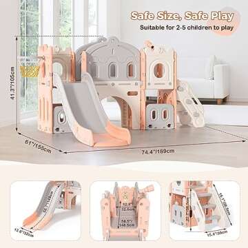 Lischwert 8-in-1 Toddler Slide and Swing Set for Kids