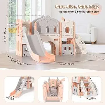 Lischwert 8-in-1 Toddler Slide and Swing Set for Kids