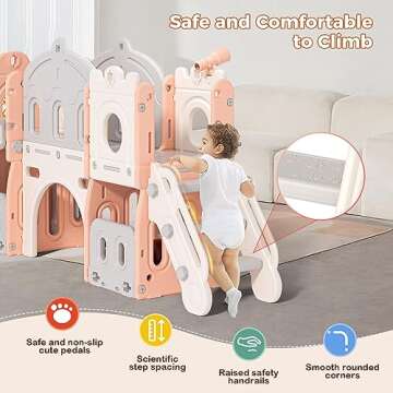 Lischwert 8-in-1 Toddler Slide and Swing Set for Kids