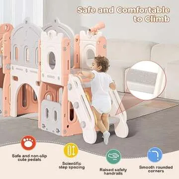 Lischwert 8-in-1 Toddler Slide and Swing Set for Kids