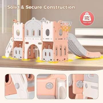 Lischwert 8-in-1 Toddler Slide and Swing Set for Kids