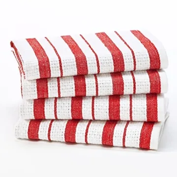 COTTON CRAFT Oversized Kitchen Towels - 4 Pack of Absorbent Cotton Dish Towels