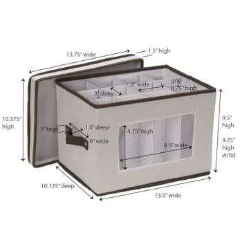 Elegant Champagne Glass Storage Box with Lid and Handles