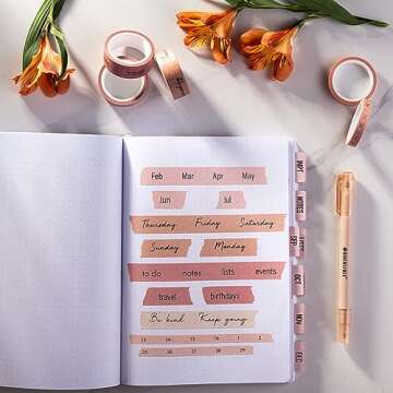 DIVERSEBEE Pastel Washi Tape Set, 5 Rolls Decorative Scrapbook Tape, Cute Craft Tape, Scrapbooking B...