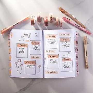 DIVERSEBEE Pastel Washi Tape Set, 5 Rolls Decorative Scrapbook Tape, Cute Craft Tape, Scrapbooking Bullet Journal Supplies, Bible Journaling, Planner Accessories, Gift Wrap Tape (Planner)