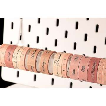 DIVERSEBEE Pastel Washi Tape Set, 5 Rolls Decorative Scrapbook Tape, Cute Craft Tape, Scrapbooking Bullet Journal Supplies, Bible Journaling, Planner Accessories, Gift Wrap Tape (Planner)