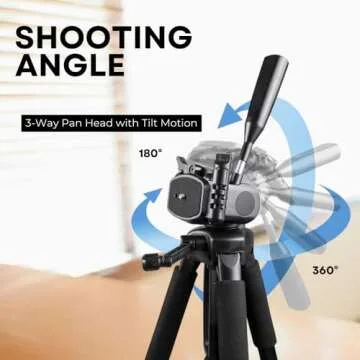 75" Heavy Duty Pan Head Tripod for Nikon DSLRs