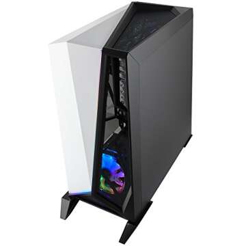 CORSAIR Carbide SPEC-Omega RGB Mid-Tower Gaming Case, 2 RGB Fans, Lighting Node PRO Included, Tempered Glass- White