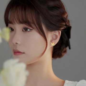 Reffeer 925 Sterling Silver Bow Stud Earrings