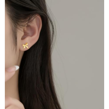 Reffeer 925 Sterling Silver Bow Stud Earrings