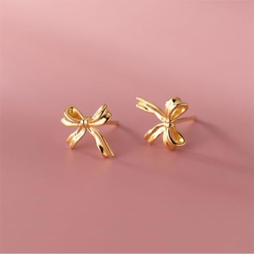 Reffeer 925 Sterling Silver Bow Stud Earrings