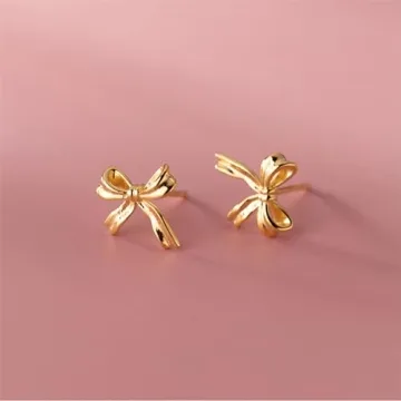 Reffeer 925 Sterling Silver Bow Stud Earrings