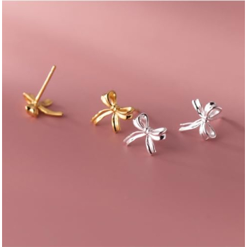 Reffeer 925 Sterling Silver Bow Stud Earrings