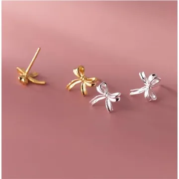 Reffeer 925 Sterling Silver Bow Stud Earrings
