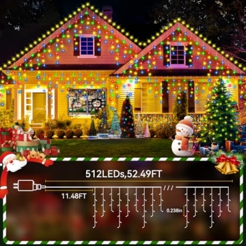 JREWDOIN 52FT LED Christmas Lights for Holiday Decoration