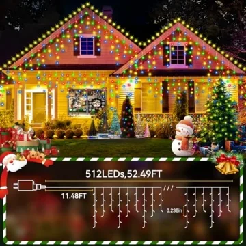 JREWDOIN 52FT LED Christmas Lights for Holiday Decoration