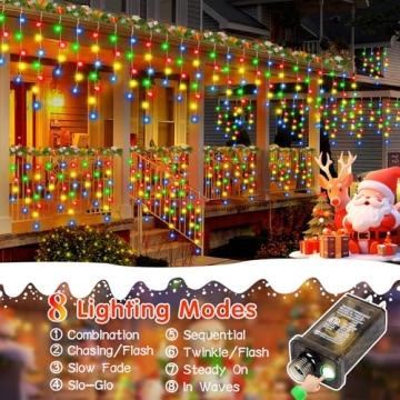 JREWDOIN 52FT LED Christmas Lights for Holiday Decoration