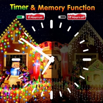 JREWDOIN 52FT LED Christmas Lights for Holiday Decoration