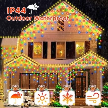 JREWDOIN 52FT LED Christmas Lights for Holiday Decoration